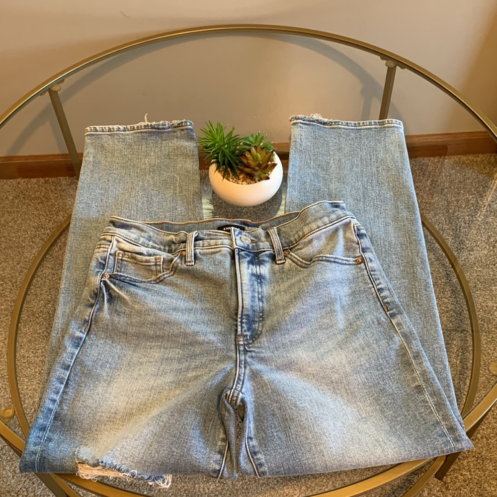 Express Straight Ankle High Rise Jeans Size 6L - Picture 16 of 16